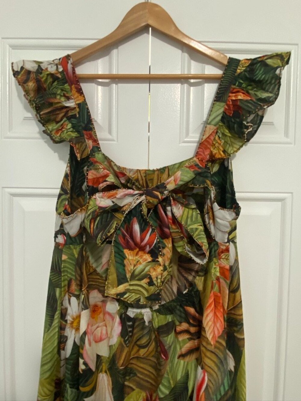 NWT Farm Rio Botanical Forest Ruffle Sleeve Dress - Picture 4 of 9